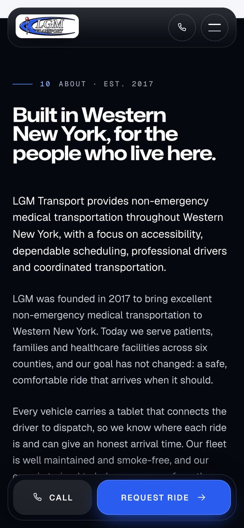 LGM Transport careers section on a phone